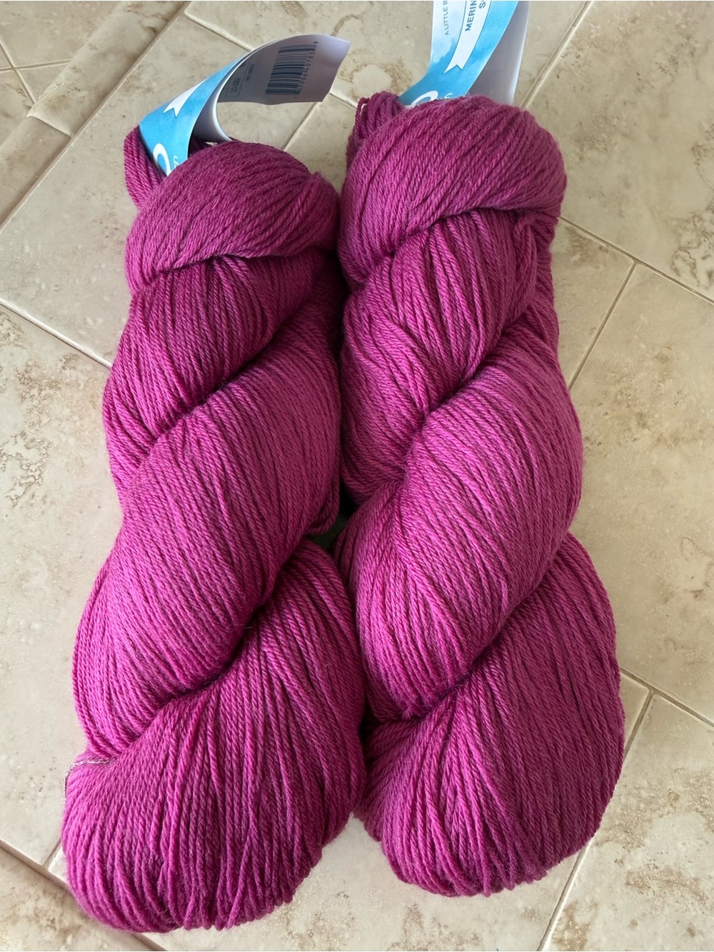 Cloudborn Fibers Merino Superwash Sock Twist Yarn in Raspberry - 2 Hanks